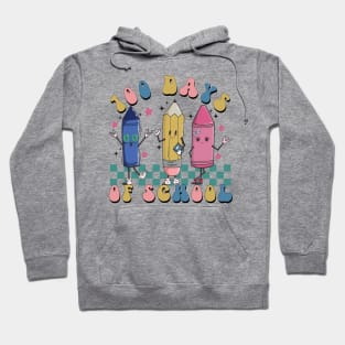 Retro 100 Days of School Shirt, Pencil 100th Day of School Teacher Hoodie